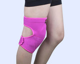 Adjustable Sports Thick Sponge Leg Knee Pads Braces Protector-L+Pink