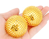 2 Pcs Magnetic Massage Palm Exerciser Ball - Gold