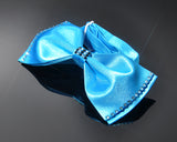 Swarovski Crystal Rhinestones Wedding Bow Tie for Men - Light Blue