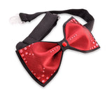 Swarovski Crystal Rhinestones Wedding Bow Tie for Men - Red and Black