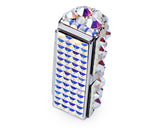 Diamond Swarovski Crystal Lipstick Case With Mirror - White