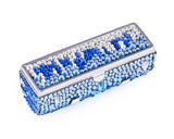 Medley Swarovski Crystal Lipstick Case With Mirror - Blue