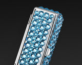 Classic Bling Swarovski Crystal Lipstick Case With Mirror - Sky Blue