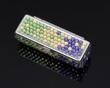 Gradation Swarovski Crystal Lipstick Case With Mirror - Green & Purple