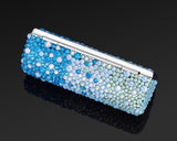 Gradation Swarovski Crystal Lipstick Case With Mirror - Blue