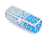 Gradation Swarovski Crystal Lipstick Case With Mirror - Blue