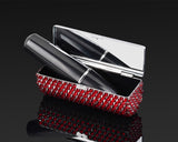 Classic Bling Swarovski Crystal Lipstick Case With Mirror - Red