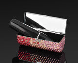 Gradation Swarovski Crystal Lipstick Case With Mirror - Pink