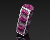 Classic Bling Swarovski Crystal Lipstick Case With Mirror - Purple