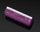 Classic Bling Swarovski Crystal Lipstick Case With Mirror - Purple