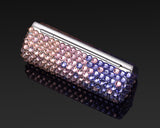 Gradation Swarovski Crystal Lipstick Case With Mirror - Purple