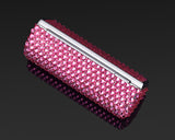 Classic Bling Swarovski Crystal Lipstick Case With Mirror - Rose Red