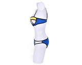 Spaghetti Strap Series Color Block Bikini Set - Blue