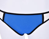 Spaghetti Strap Series Color Block Bikini Set - Blue