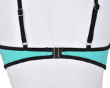 Spaghetti Strap Series Color Block Bikini Set - Mint