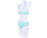 Shell Design Bra Halter Bikini Set - Green