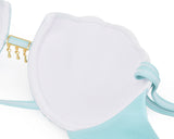 Shell Design Bra Halter Bikini Set - Green