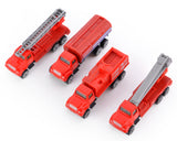 Set of 4 1:64 Fire Engine Alloy Toy Car Model