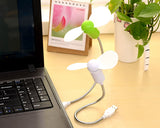360 Degree Flexible Personal Mini USB Fan - White