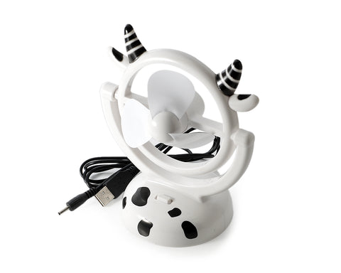 180 Degree Rotation Rechargeable Desktop USB Mini Cooling Fan - Cow