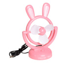180 Degree Rotation Rechargeable Desktop USB Mini Cooling Fan - Pink