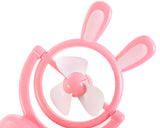 180 Degree Rotation Rechargeable Desktop USB Mini Cooling Fan - Pink