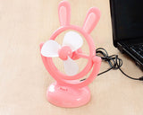 180 Degree Rotation Rechargeable Desktop USB Mini Cooling Fan - Pink