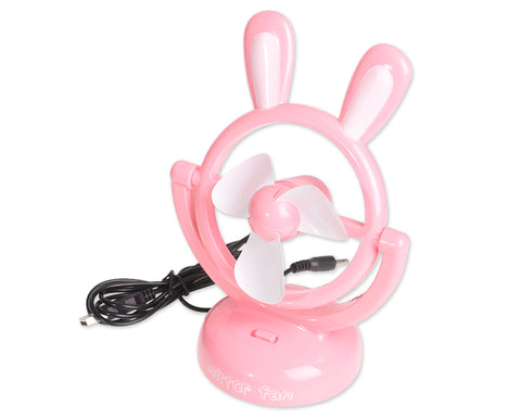 180 Degree Rotation Rechargeable Desktop USB Mini Cooling Fan - Pink