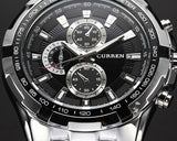 CURREN Quartz Stainless Steel Tachymeter Analog Mens Sport Watch