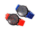 2Pcs Geneva Jelly Silicone Unisex Lover Wrist Watches