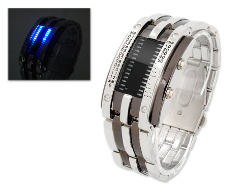 Luxury Men's Army Style Bracelet LED Sport Binary Wrist Watch