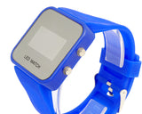 Unisex Silicone Band Mirror Dial LED Digital Sport Wrist Watch