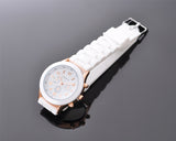 2 Pcs Geneva Silicone Quartz Analog Unisex Sport Wrist Watch