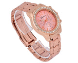 Geneva Women Classic Round CZ Quartz Alloy Band Watch