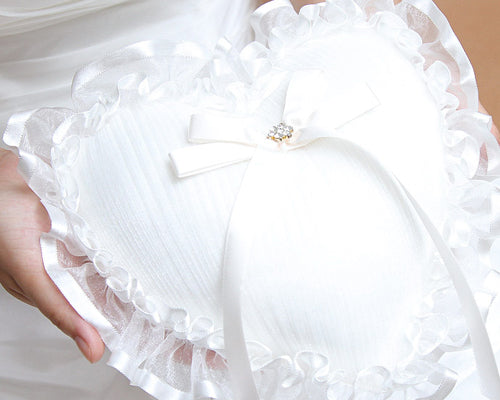Sweet Heart Lace Wedding Ring Pillow