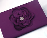 Rose Flower Wedding Reception Guest Book and Pen Set - Purple