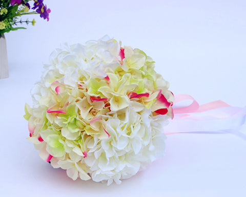 Hydrangea Wedding Bouquets - White Yellow