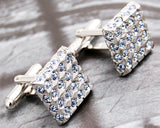 Sparkle Square Bling Swarovski Crystal Cufflinks