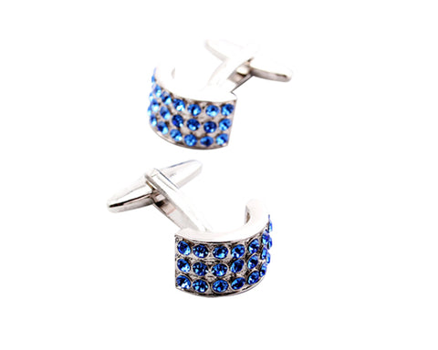 Circle Bling Swarovski Crystal Cufflinks