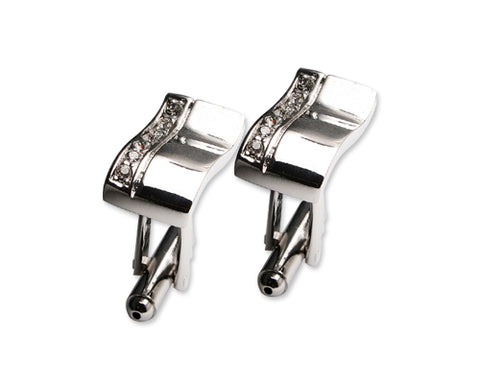 S Line Bling Swarovski Crystal Cufflinks