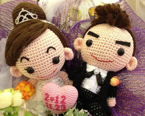 Cute Bride and Groom Handmade Wedding Dolls