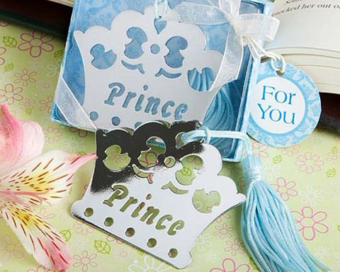 Princess Crown Blue Wedding Favors Bookmark