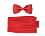 Men Wedding Satin Bow Tie and Cummerbund Set